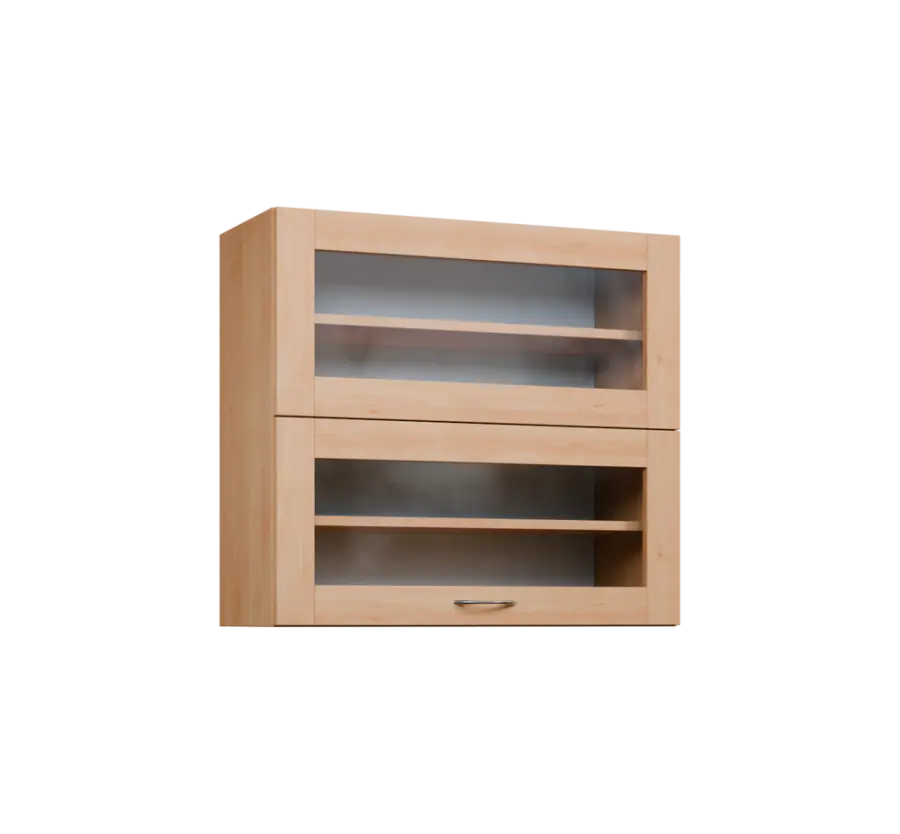 CHVVP - 8S horní skříňka, 2 výklopy, prosklená, 730x800x300, javor horský